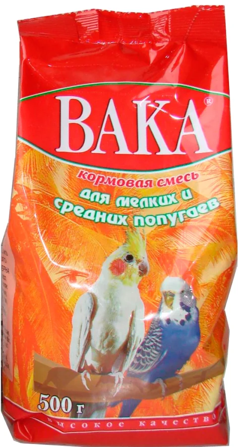 Корм для птиц ВАКА Для средних и мелких попугаев (0.5кг)