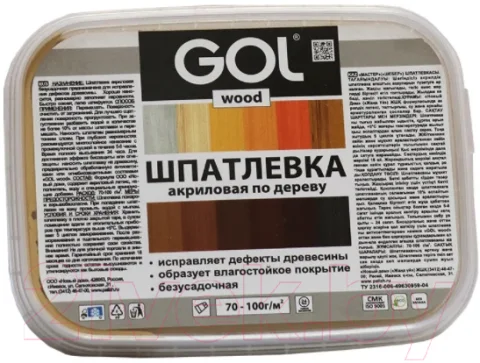 Шпатлевка готовая GOL Wood Мастер По дереву акриловая (150г, светлый дуб)