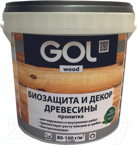 Пропитка для дерева GOL Wood Aqua защитно-декоративная (900г, амбарная доска)