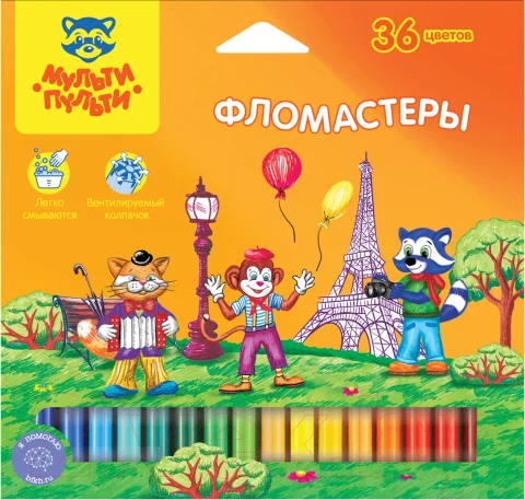 Фломастеры Мульти-пульти Енот во Франции / WP_16674 (36цв)